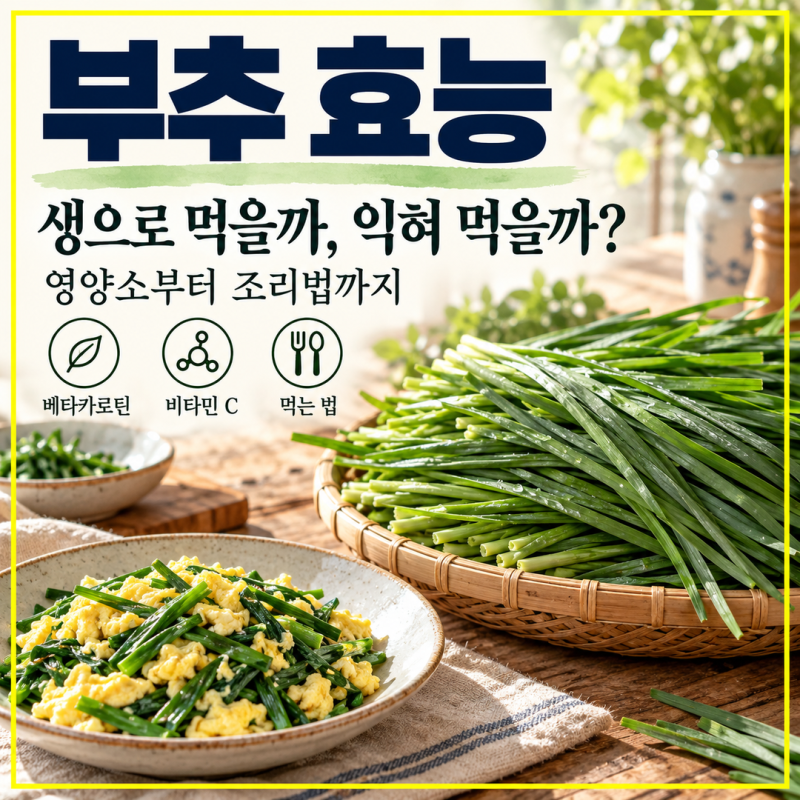 부추효능 베타카로틴 비타민C 생부추 익힌부추 먹는법 종류 부작용