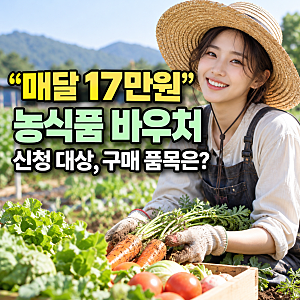 "매달 17만원" 농식품 바우처 신청 대상, 농수산 구매 품목은?