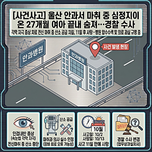 [사건사고] 울산 안과서 마취 중 심정지 온 27개월 여아 끝내 숨져…경찰 수사