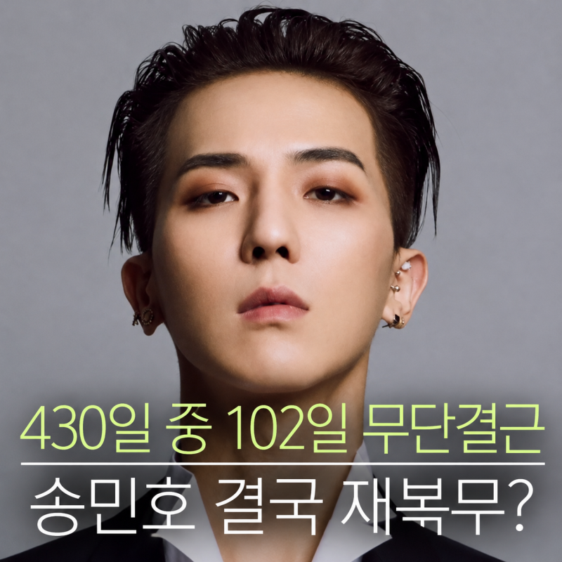 “430일 중 102일을 빠졌다?” 송민호 재복무 검토, 집행유예 확정 뒤 무슨 일