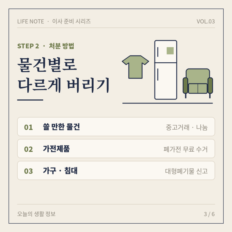 이사 짐 정리 방법과 대형폐기물 스티커 신고, 폐가전 무료 수거 총정리
