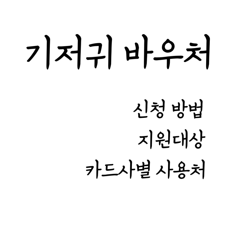 2026 기저귀 바우처 대상, 이용 및 신청방법, 카드사별 사용처