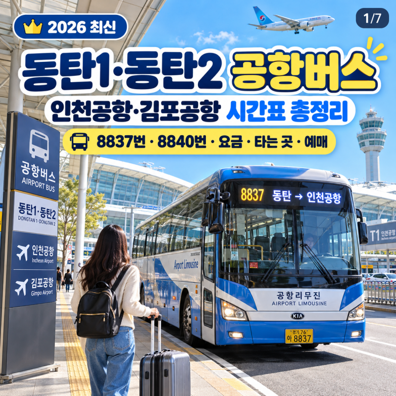 2026 동탄 공항버스｜인천공항 8837번·김포공항 8840번 시간표·요금·타는 곳