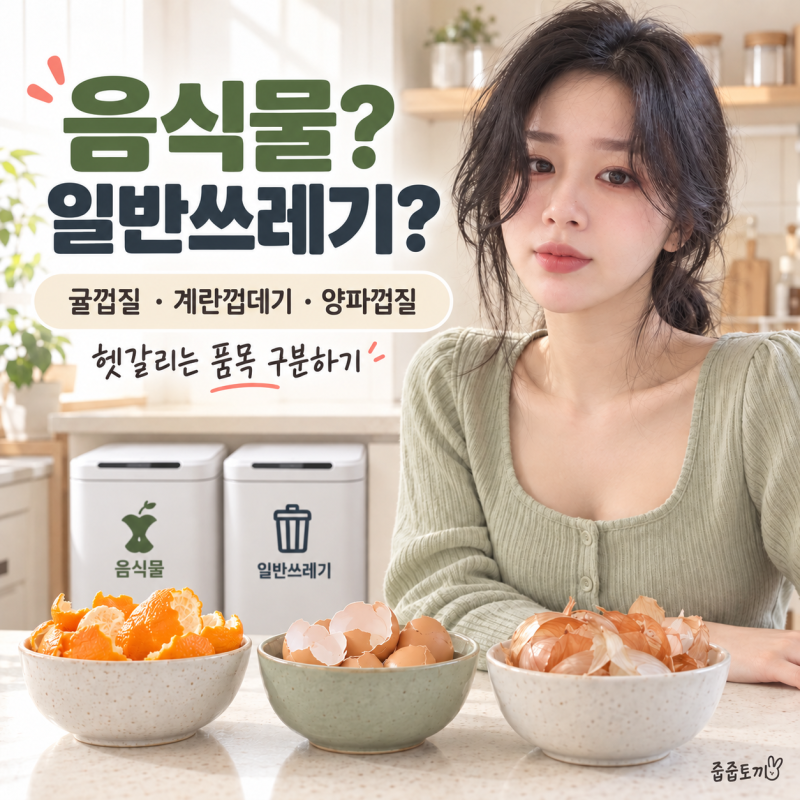 음식물쓰레기 vs 일반쓰레기 구분법｜귤껍질·계란껍데기·양파껍질 어디에 버릴까?