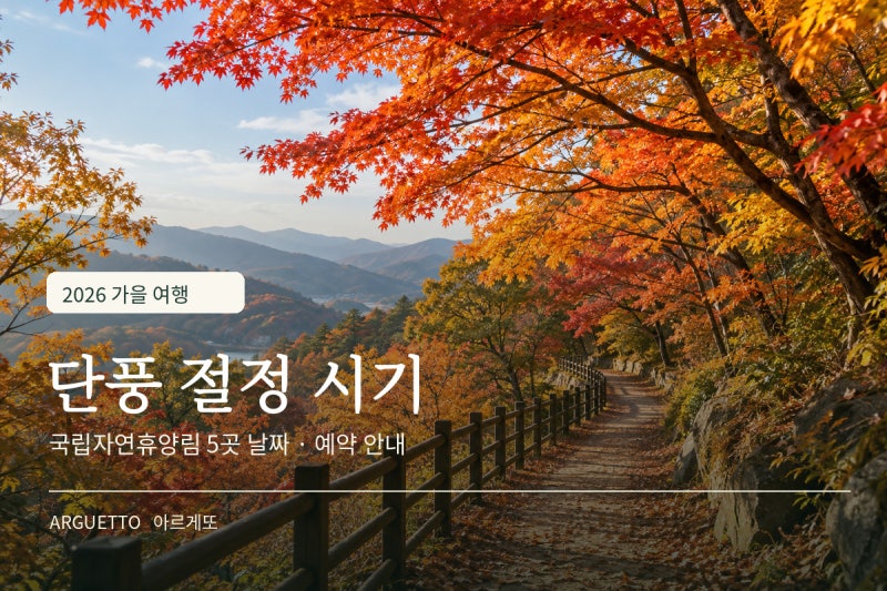 2026 단풍 절정 시기 총정리｜유명산·지리산·진도 자연휴양림 날짜와 예약 방법