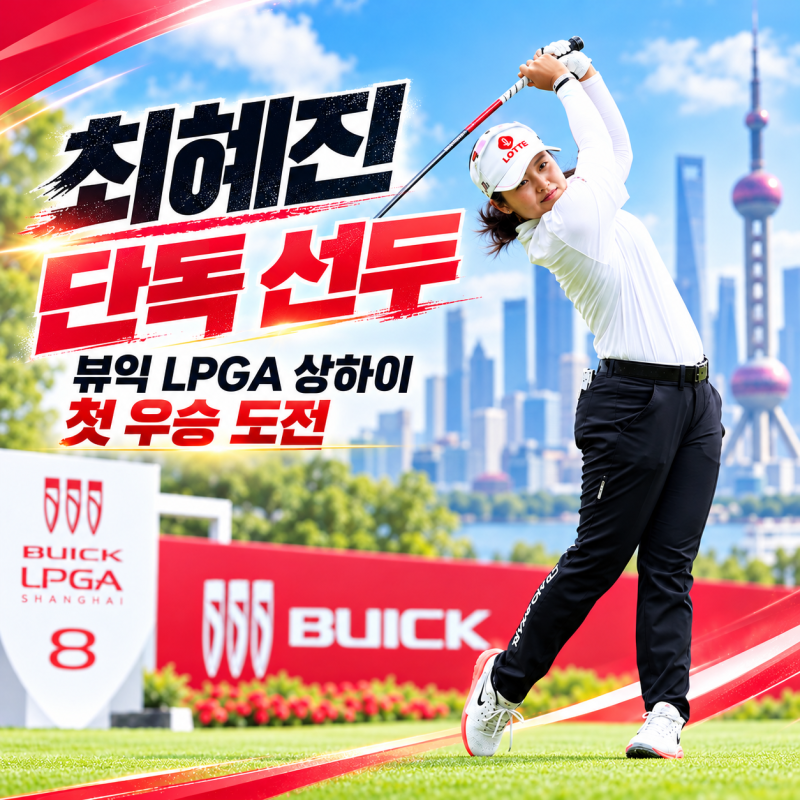 최혜진 뷰익 LPGA 상하이 2R 단독 선두 퍼트 38개에도 첫 우승 도전