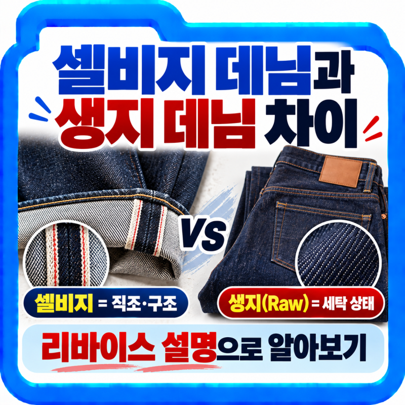 셀비지 데님과 생지 데님 차이, 리바이스 설명으로 알아보기