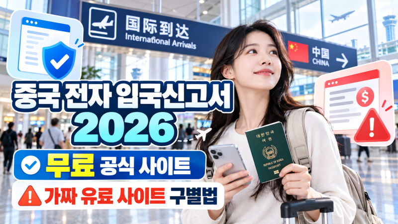 중국 전자 입국신고서 2026｜무료 공식 사이트와 가짜 유료 사이트 구별법