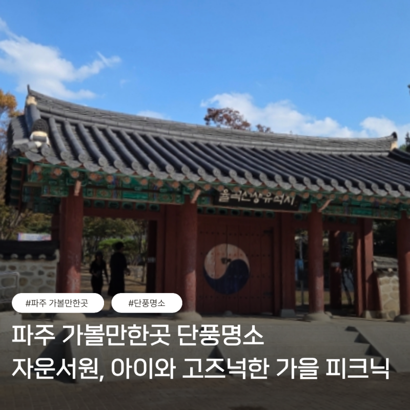 파주 가볼만한 단풍명소 자운서원 아이와 고즈넉한 가을 피크닉