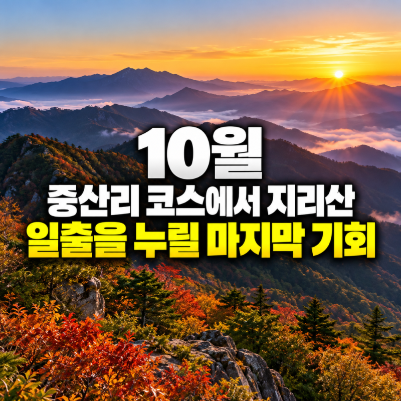 10월, 중산리 코스에서 지리산 일출을 누릴 마지막 기회!