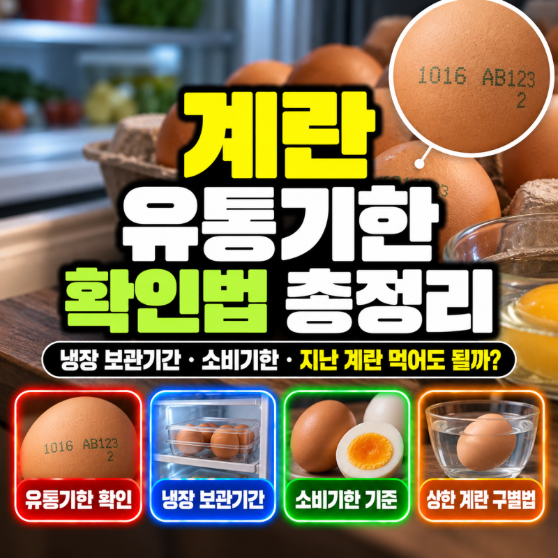 계란 유통기한 확인법 총정리｜냉장 보관기간 소비기한 지난 계란 먹어도 될까?