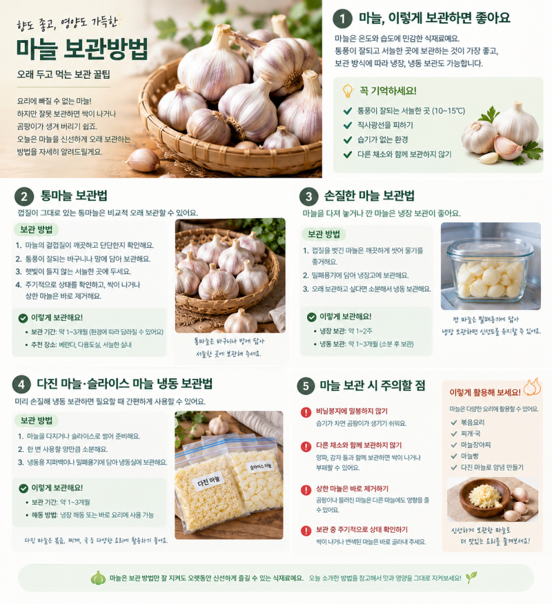 마늘은 꼭 이렇게 보관하세요 보관법