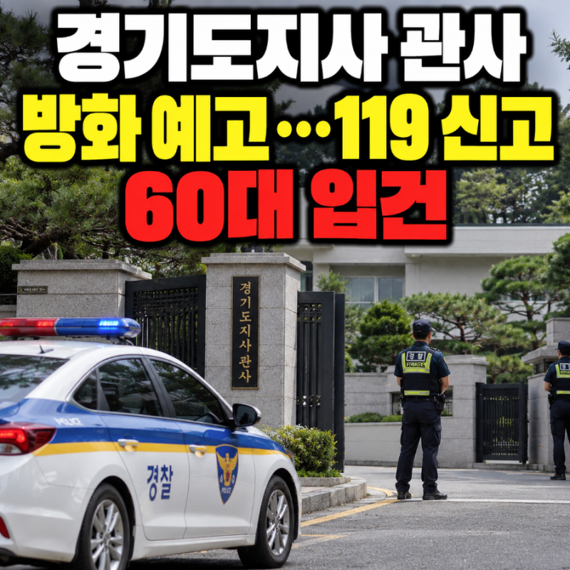 추미애 경기도지사 관사에 불 지르겠다, 119 신고한 60대 입건
