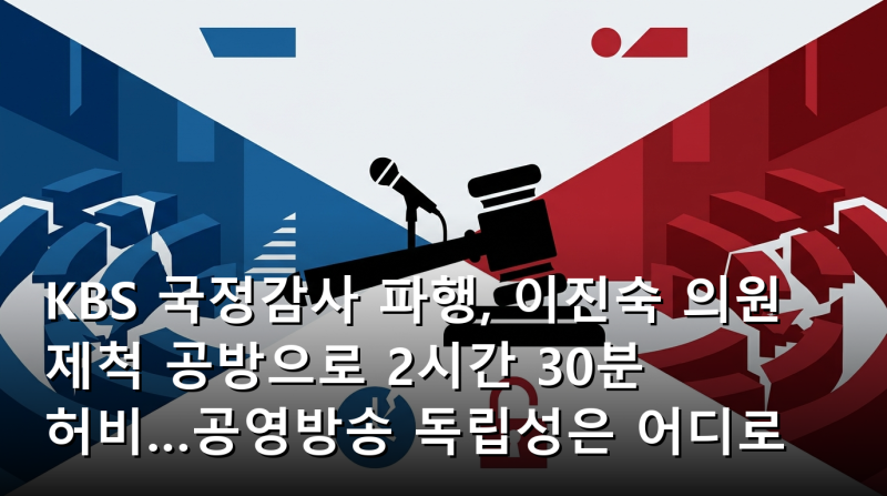 KBS 국정감사 파행, 이진숙 의원 제척 공방으로 2시간 30분 허비…공영방송 독립성은 어디로