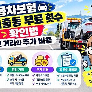 자동차보험 긴급출동 무료 횟수 확인법 보험사 전화번호 견인 거리와 추가 비용