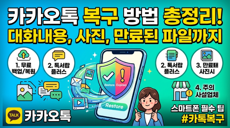 카카오톡 대화내용·사진 삭제됐을 때 복구하는 최신 방법 총정리!