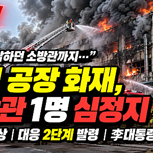 부천 공장 화재, 소방관 1명 심정지·총 5명 부상…대응 2단계 발령