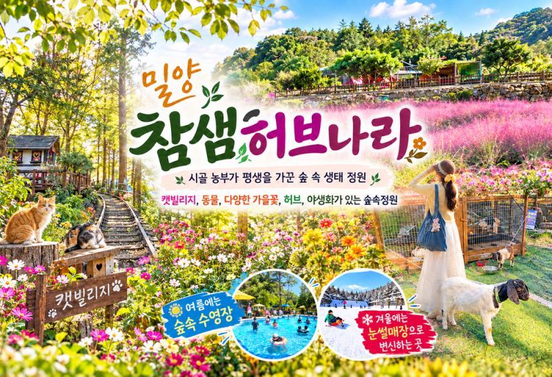 밀양 가볼만한곳 참샘허브나라 꽃구경 아이와 체험 대구근교 여행 드라이브 코스