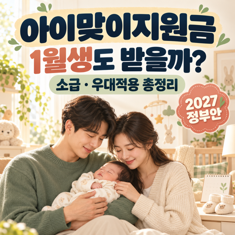 아이맞이지원금 1월 소급 및 우대적용 등 총정리