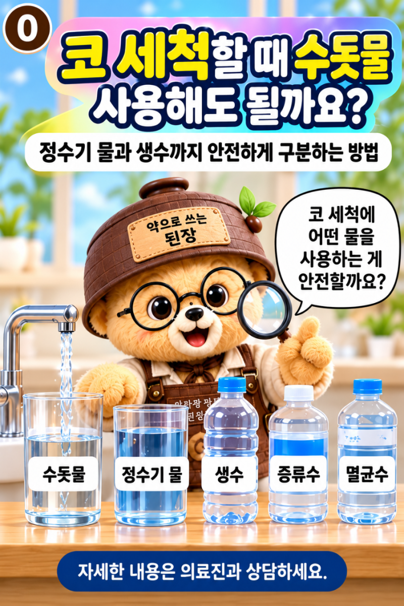 코 세척할 때 수돗물 사용해도 될까요? 정수기 물과 생수까지 안전하게 구분하는 방법