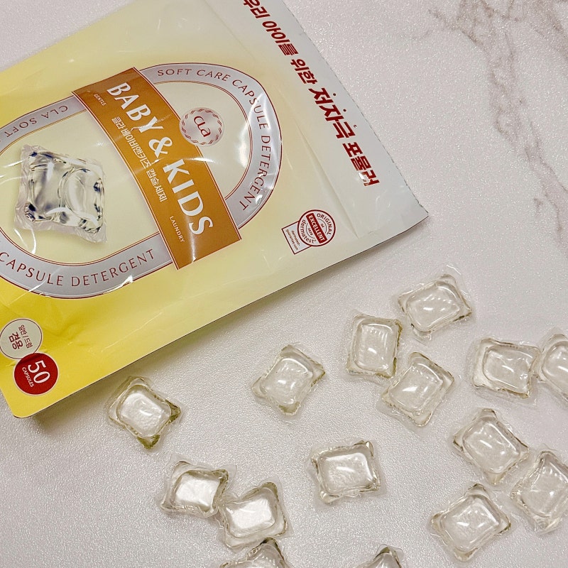 아기캡슐세제 비교 더마테스트 통과한 7종효소 클라 올인원 세탁세제