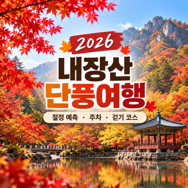 2026 내장산 단풍여행 준비, 11월초 절정 예측·주차·걷기 코스 총정리