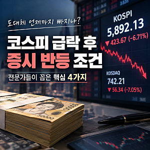 도대체 언제까지 빠지나? 코스피 급락 후 증시 반등 조건 4가지