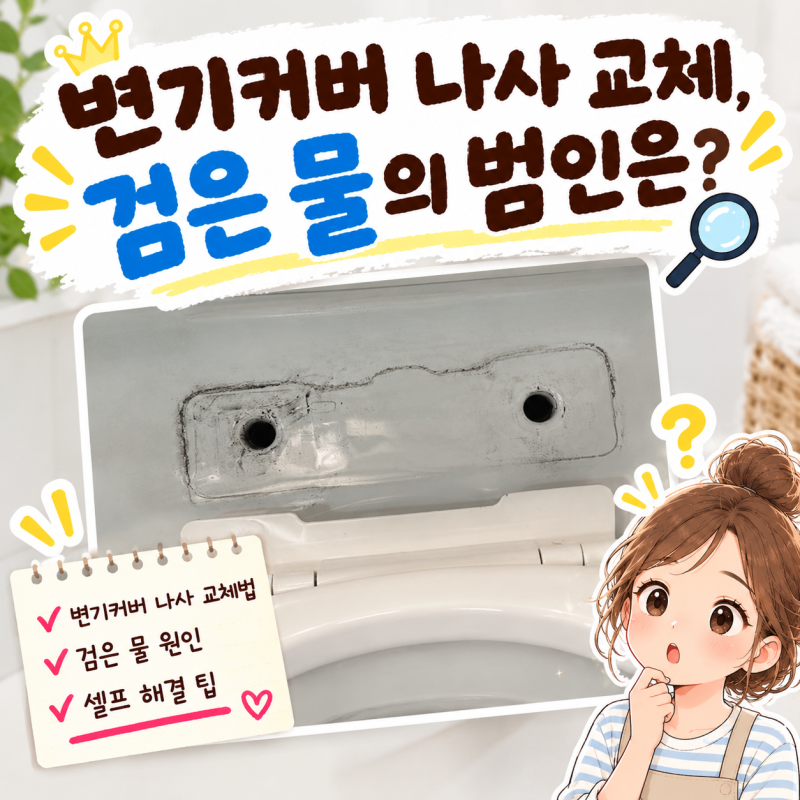 변기커버 나사교체, 검은 자국원인은 따로 있었어요