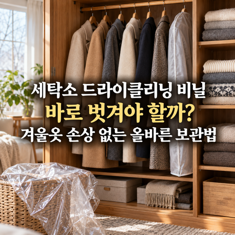세탁소 드라이클리닝 비닐 바로 벗겨야 할까? 겨울옷 손상 없는 올바른 보관법
