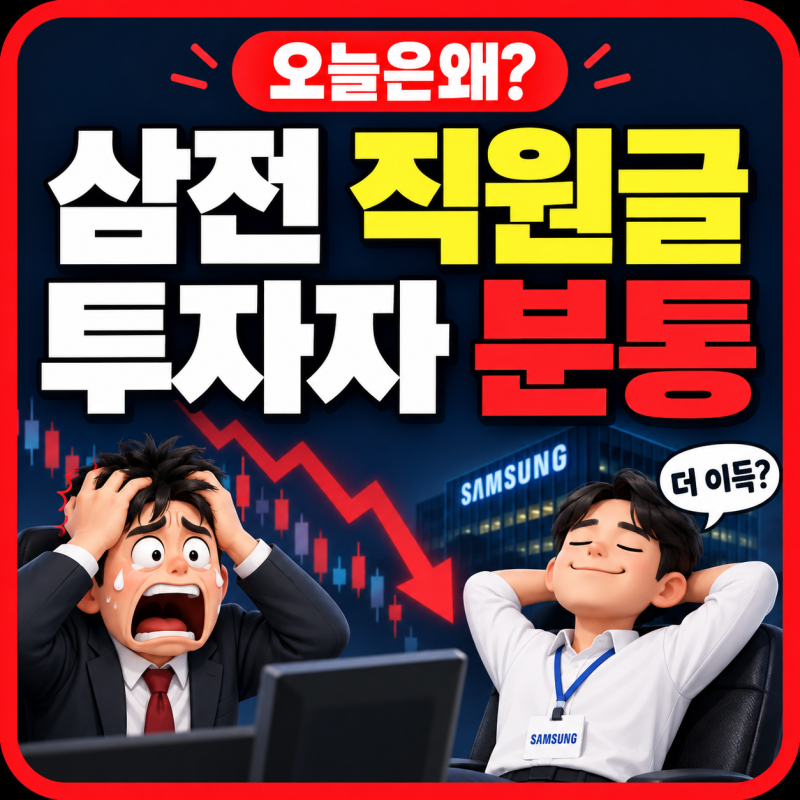 삼성전자 주가 폭락인데 “더 떨어져라”? 직원 성과급 글에 주주 분노한 이유