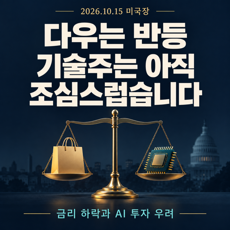 10월 15일 미국장, 다우는 반등했지만 기술주는 아직 조심스럽습니다