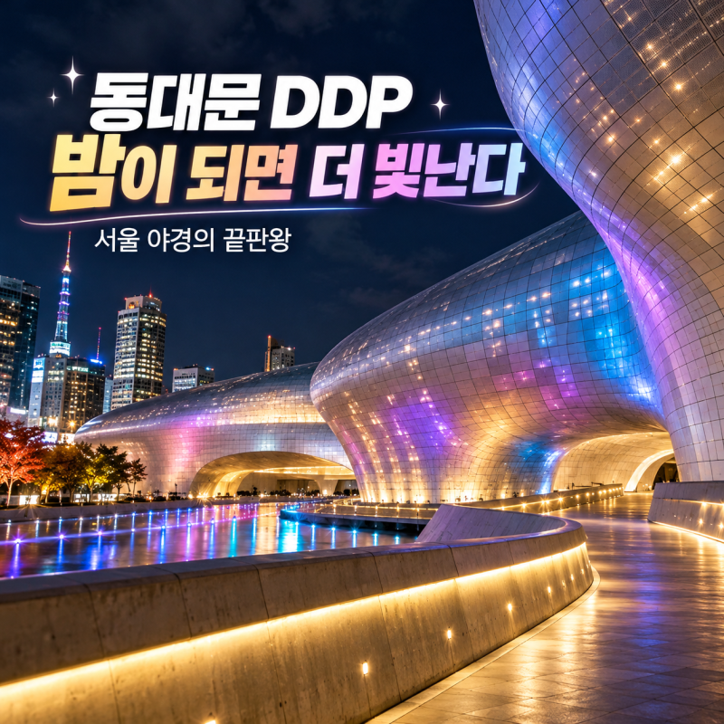 곡선의 미학과 화려한 조명이 어우러진 서울 동대문 DDP