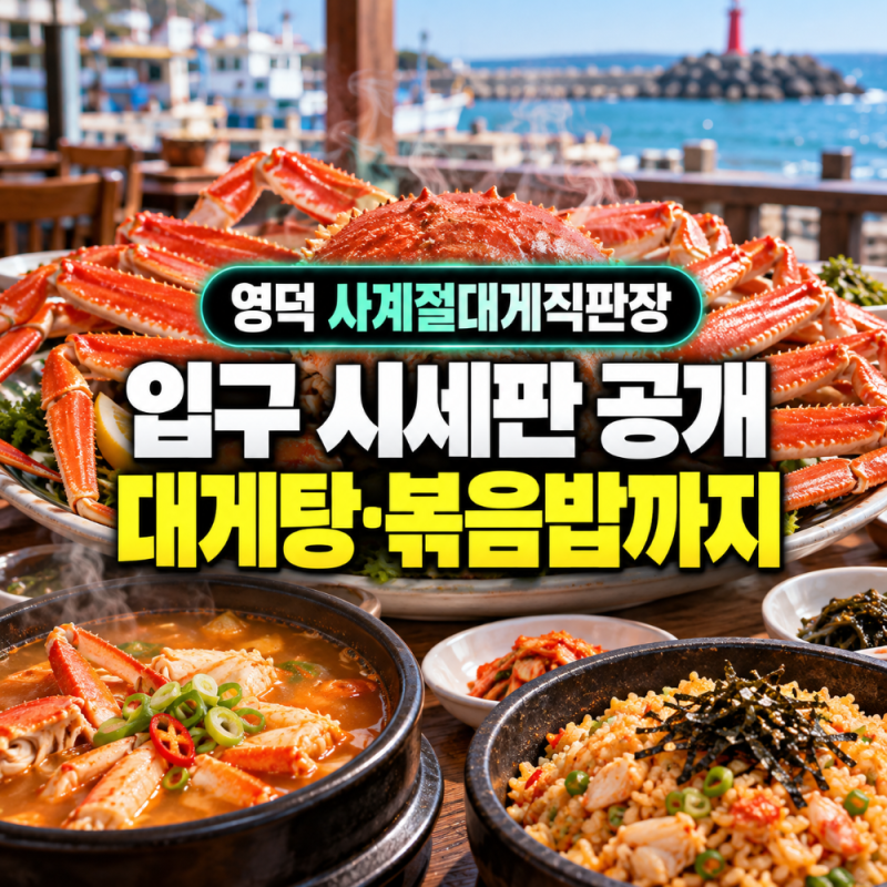 영덕 강구항 대게집, 시세판 참고로 편리하게 주문 가능!