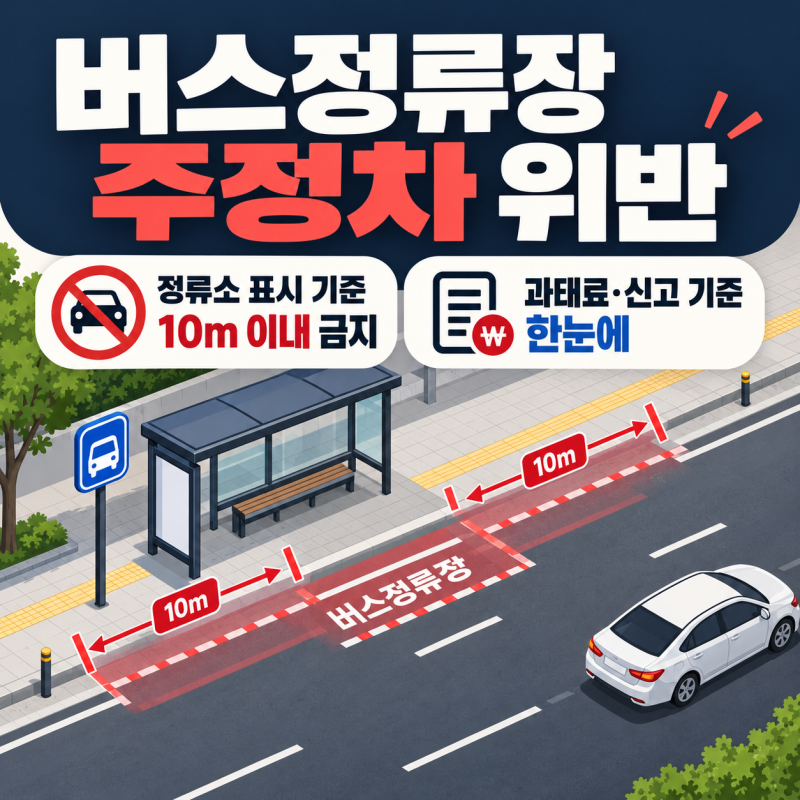버스정류장 주정차 위반 과태료, 단속 기준과 신고 방법은?