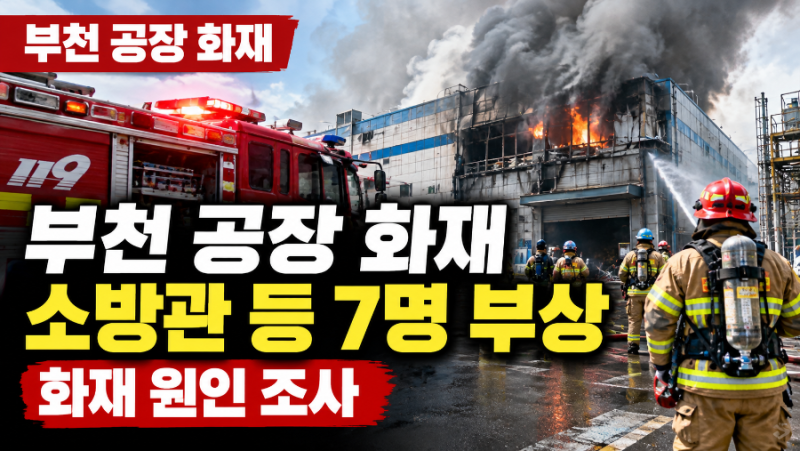 부천 공장 화재, 소방관 5명 등 7명 부상…1명 심정지 이송, 무슨 일이?