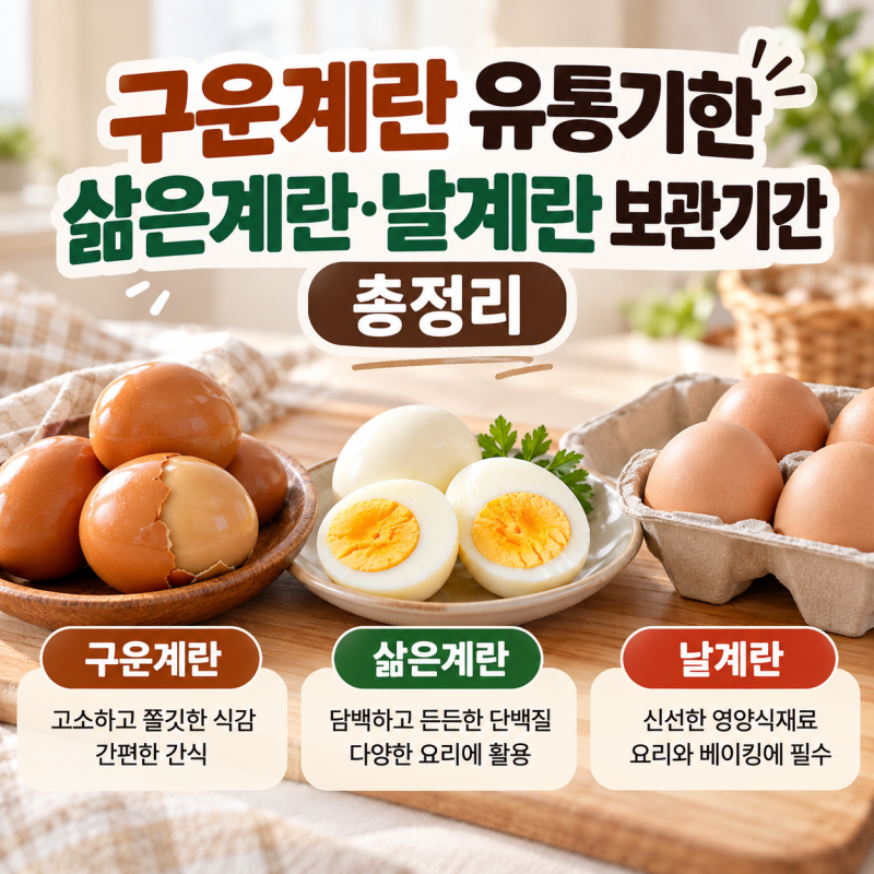 구운계란 유통기한, 삶은계란 날계란 보관기간과 신선도 확인법