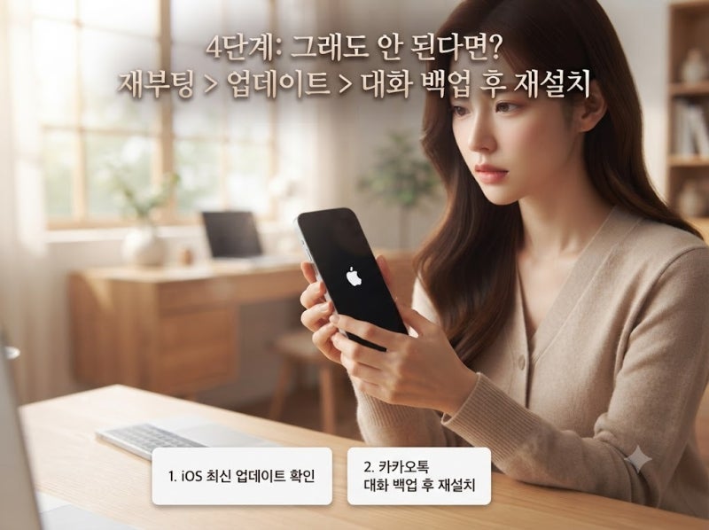 아이폰 카카오톡 알림 안옴 카톡 오류 해결방법 완벽 가이드 (설정부터 대화 백업까지)