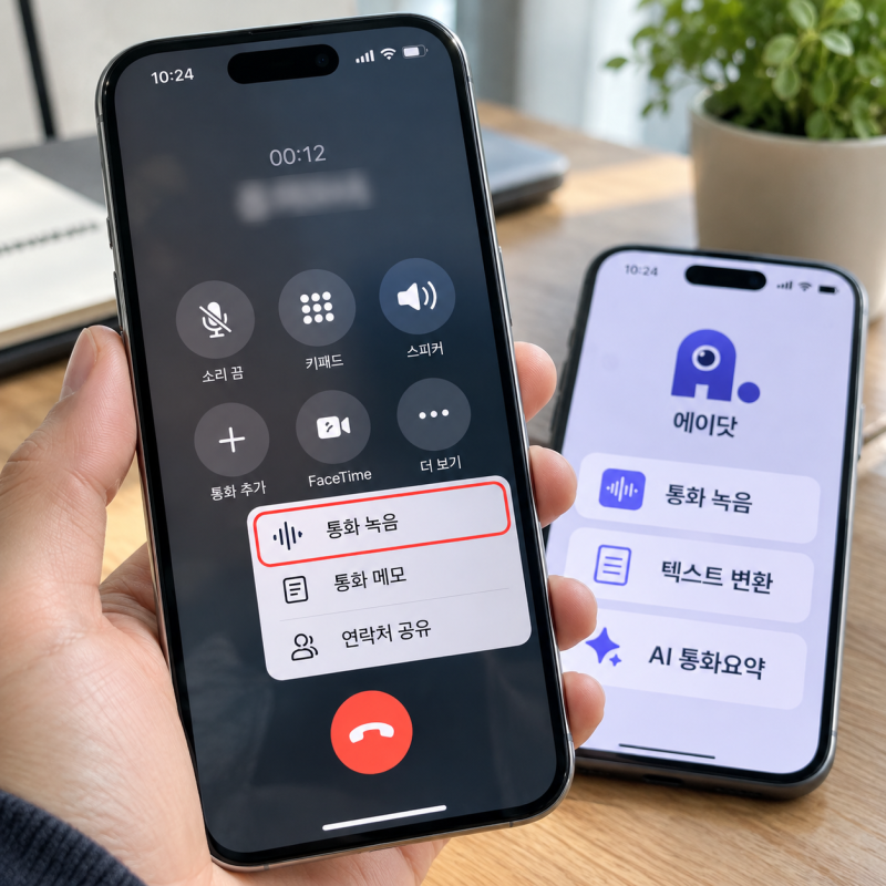 아이폰 통화녹음 방법 고지 여부와 듣기, 에이닷 어플 비교