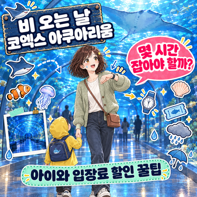 “30분이면 다 볼 줄 알았는데” 비 오는 날 아이와 코엑스 아쿠아리움 입장료 할인받는 법