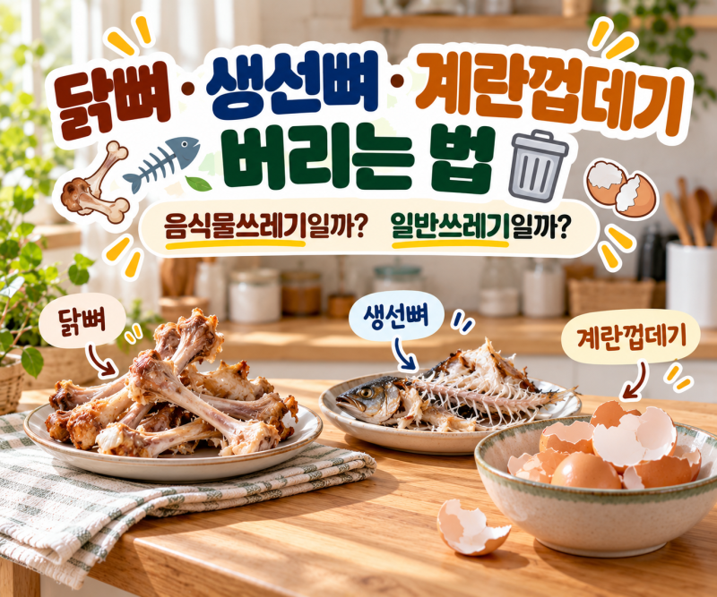 닭뼈·생선뼈·계란껍데기 버리는 법, 음식물쓰레기일까 일반쓰레기일까?
