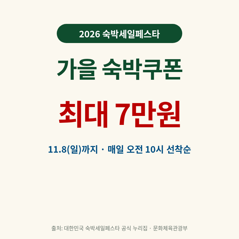 숙박세일페스타 가을 숙박쿠폰, 11월 8일 끝나기 전 받는 법