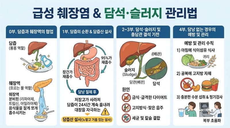 담즙과 담석/슬러지의 관계, 그리고 담낭 절제 후 관리법
