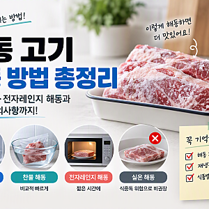 냉동 고기 해동 방법｜실온 해동 괜찮을까? 냉장·전자레인지·재냉동까지