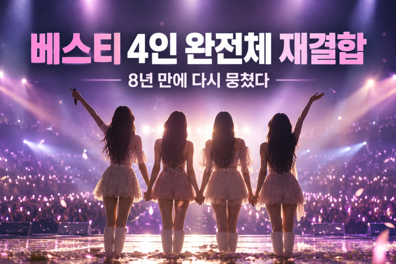 베스티 4인 완전체 재결합 확정, 8년 만에 돌아온 이유와 컴백 일정은?