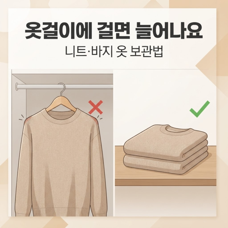 "옷걸이에 걸면 늘어나요" 니트·바지 옷 보관법, 30년 세탁 전문가 관리 팁