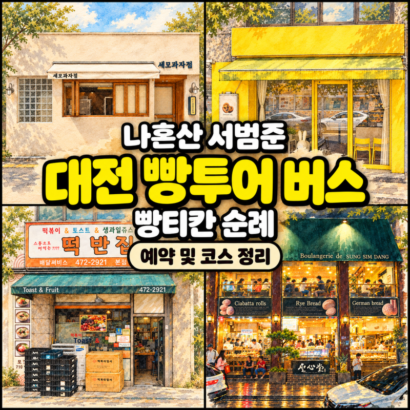 나혼산 서범준 대전 빵투어 버스 빵티칸 순례 빵지투어 버스 예약 및 코스 정리