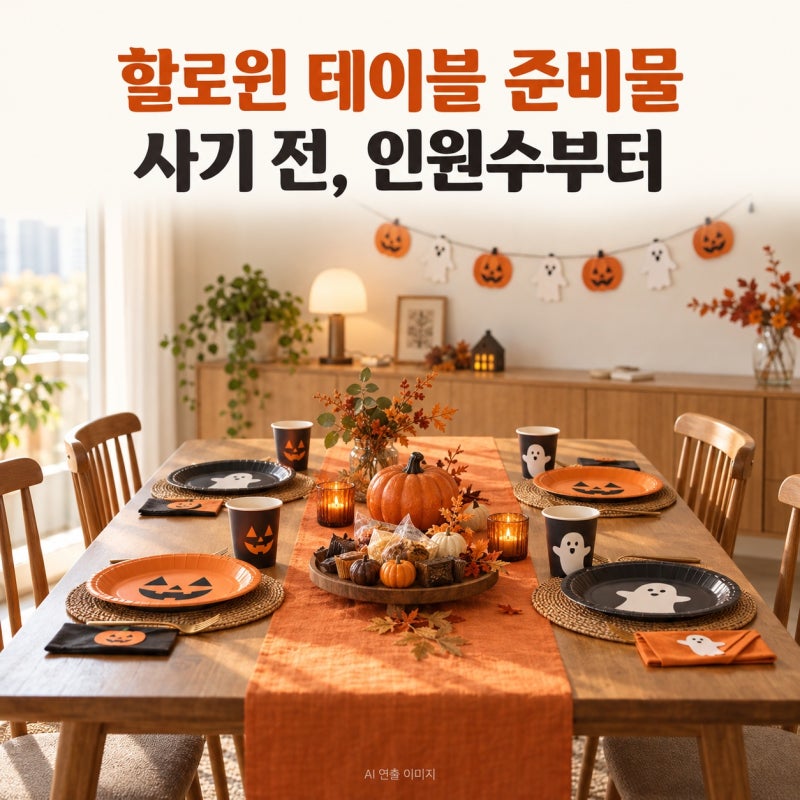 할로윈 테이블 꾸미기 준비물, 다 샀는데 식탁이 좁아졌다면?