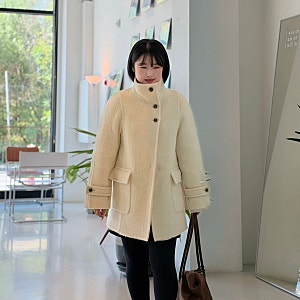 신예은코트 잇미샤 핸드메이드코트 여성 하프 코트 겨울 코디