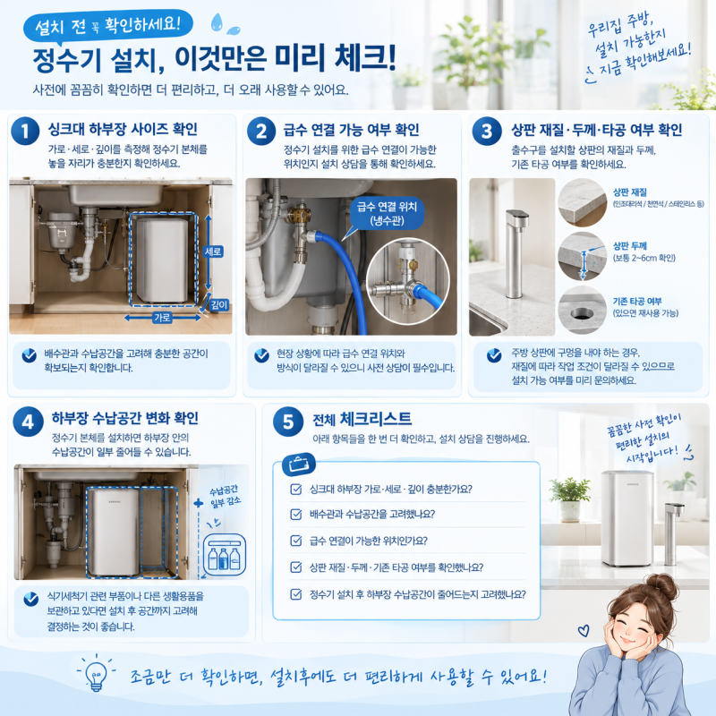 삼성 비스포크 싱크대 직수형 정수기 2종 완벽 비교! 언더싱크 RWP54421BF vs 빌트인 RWP54120BF 장....