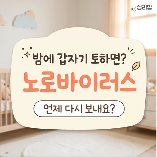 노로바이러스 증상, 아이가 밤에 토하면 | 등원 기준·락스 희석